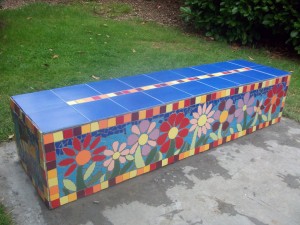 A bench created by the local community for Luckwell Park